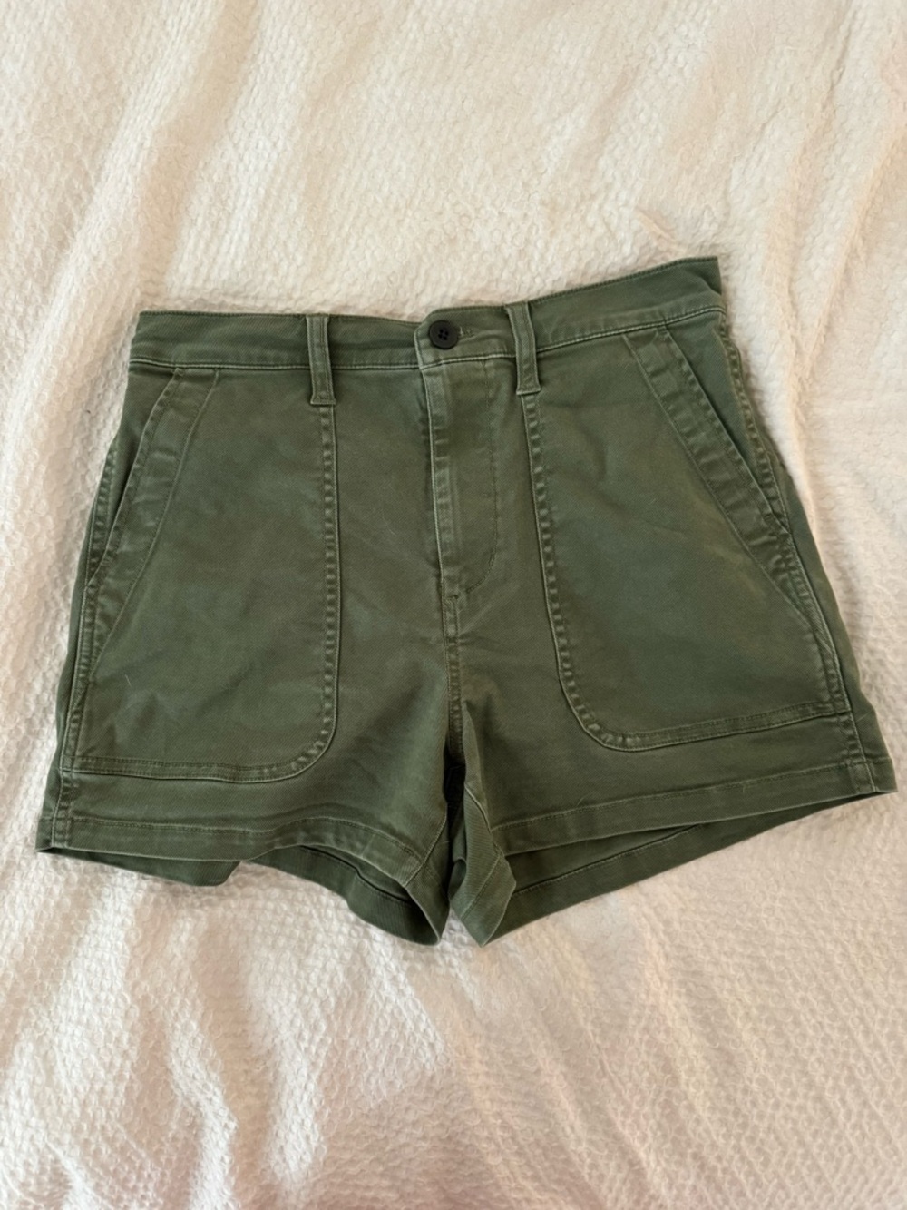 Madewell Olive Green High-Rise Utility Shorts size 26